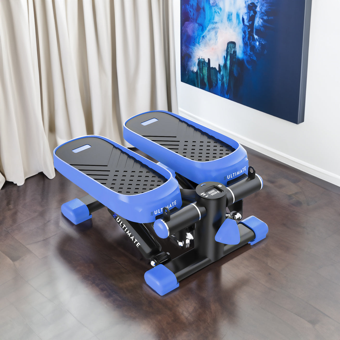 Hydraulic Stepper with Resistance Bands and Digital Monitor