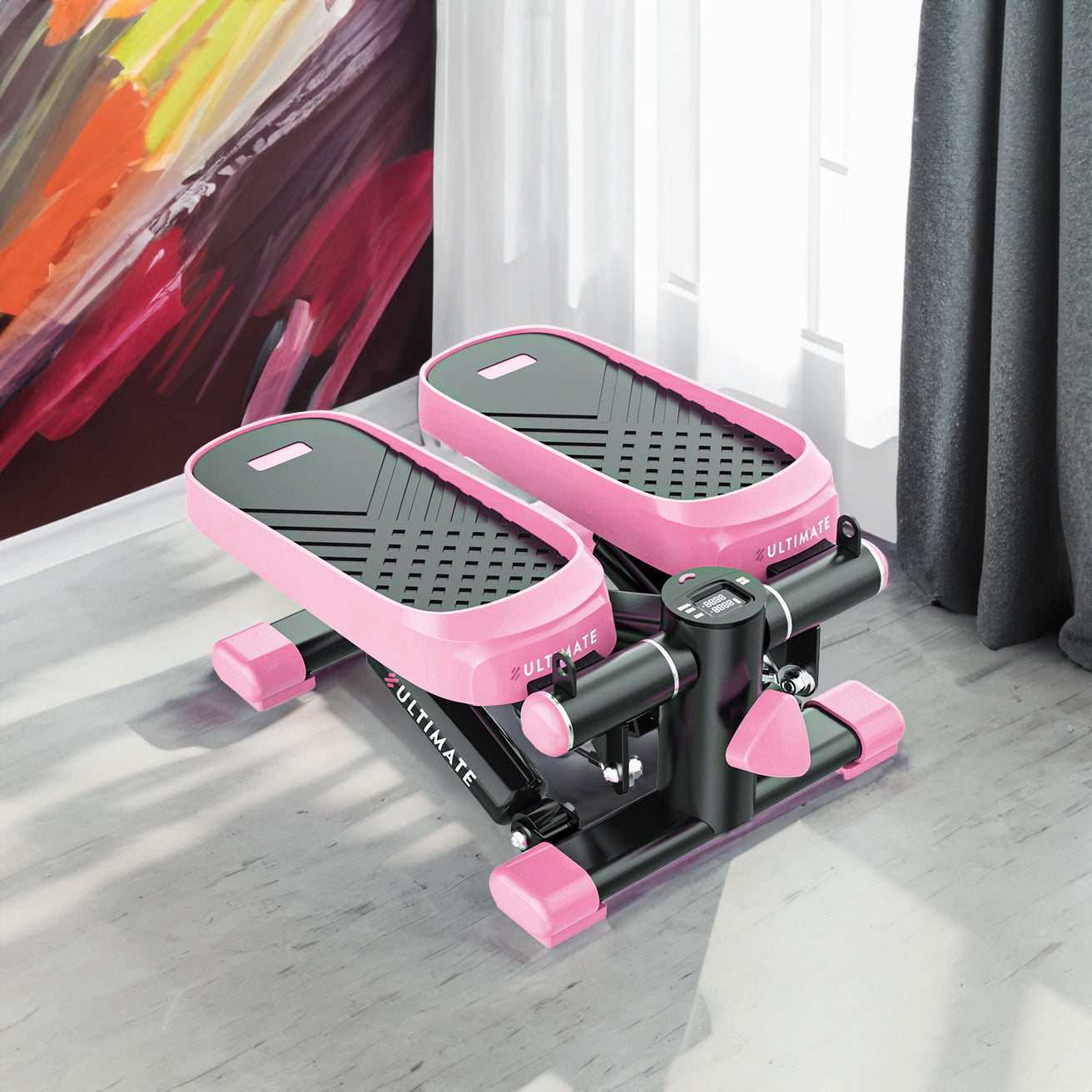 Burn Calories at Home – 330LB Mini Stepper with Resistance Bands & LCD Displa