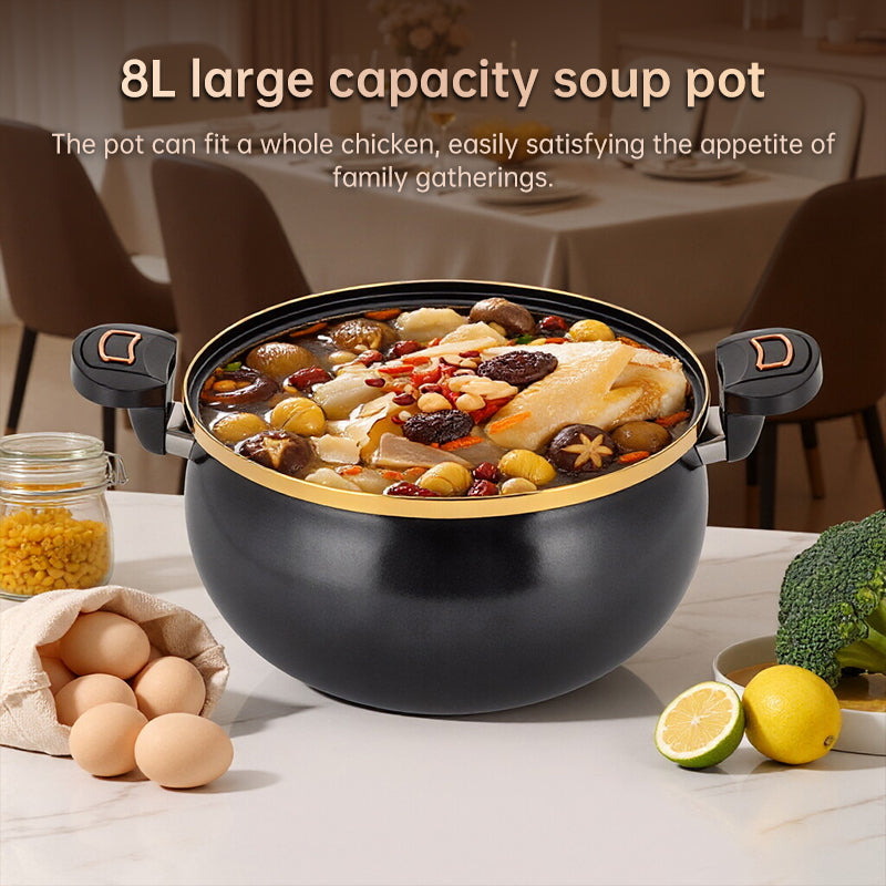 Modern 7L Micro-Pressure Non-Stick Soup Pot - 27cm