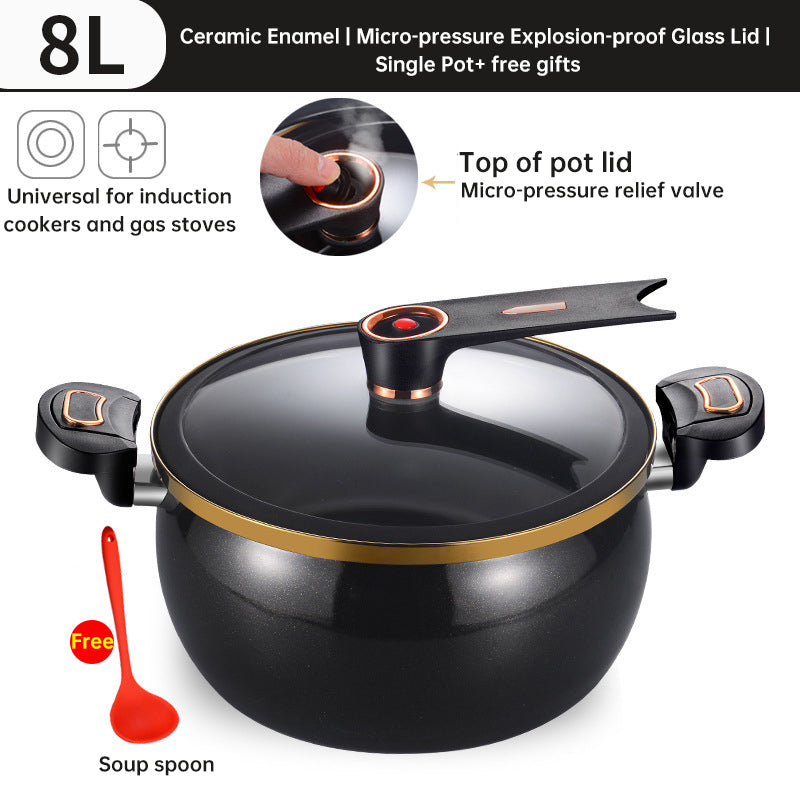 Modern 7L Micro-Pressure Non-Stick Soup Pot - 27cm