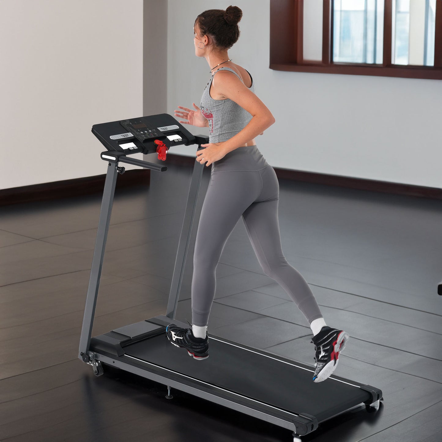 Folding Walking Pad Treadmill with Incline & Bluetooth Speaker – 2.5HP Portable Treadmill for Home and Office