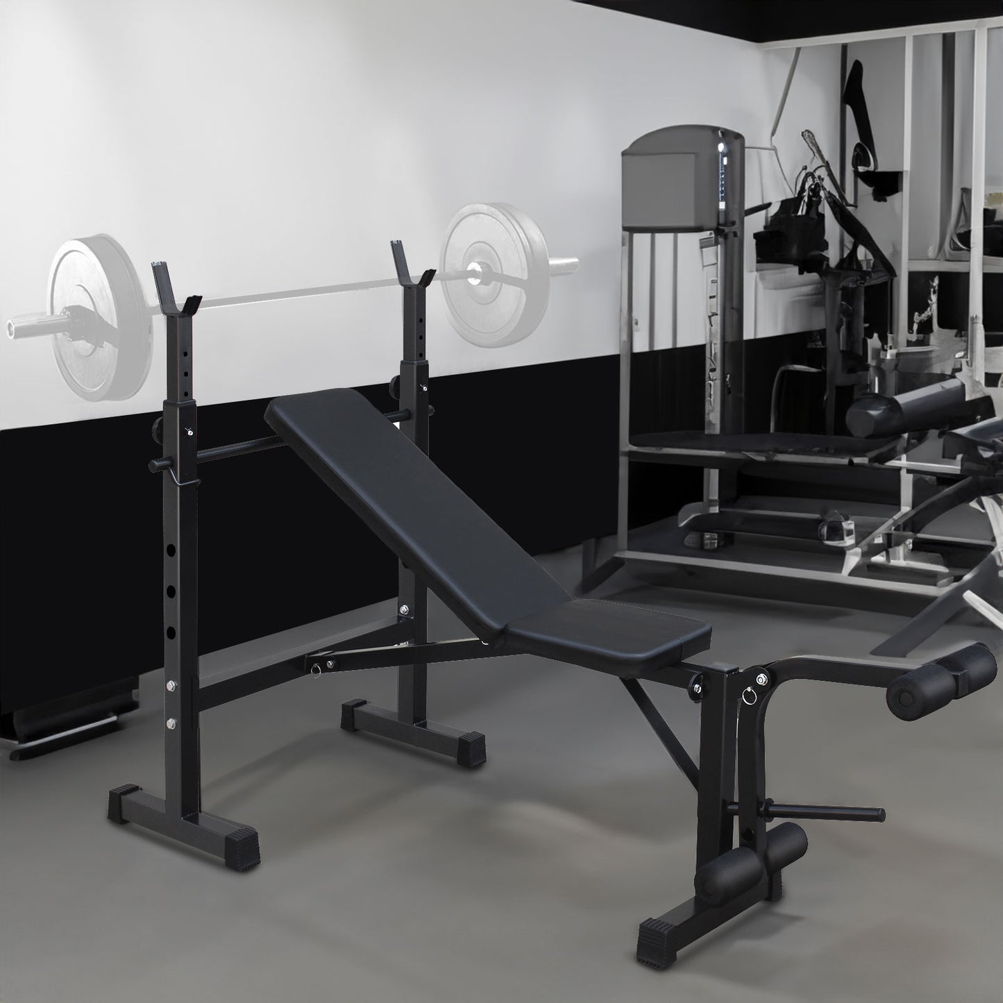 Adjustable Olympic Weight Bench & Squat Rack for Home Gym Workouts