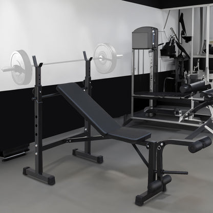 Adjustable Olympic Weight Bench & Squat Rack for Home Gym Workouts