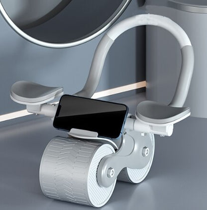 Ab Roller Wheel with Automatic Rebound and Elbow Support Pads