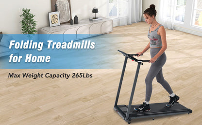 Folding Walking Pad Treadmill with Incline & Bluetooth Speaker – 2.5HP Portable Treadmill for Home and Office