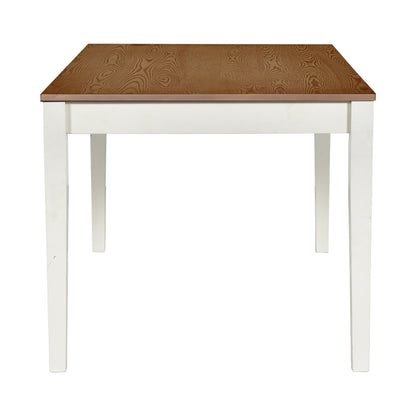 TOPMAX Mid-Century 6-Piece Wood Dining Table Set, Kitchen Table Set with Drawer  Upholstered Chairs and Bench  Butter Milk