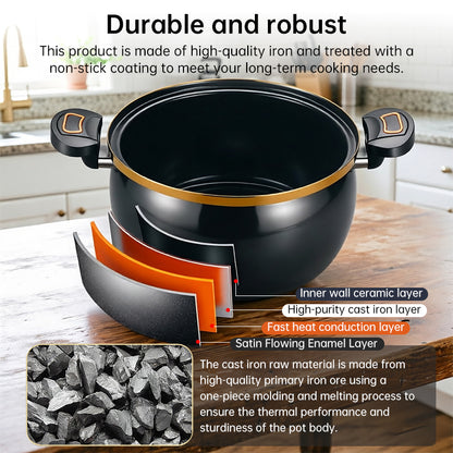 Modern 7L Micro-Pressure Non-Stick Soup Pot - 27cm