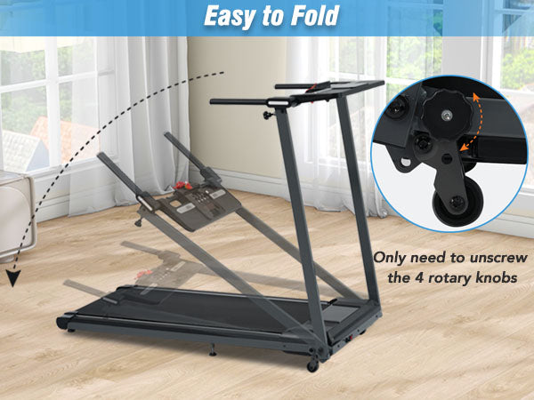 Folding Walking Pad Treadmill with Incline & Bluetooth Speaker – 2.5HP Portable Treadmill for Home and Office