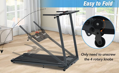 Folding Walking Pad Treadmill with Incline & Bluetooth Speaker – 2.5HP Portable Treadmill for Home and Office