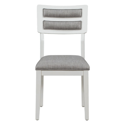 TREXM Classic and Traditional Style 6 - Piece Dining Set, Includes Dining Table  4 Upholstered Chairs & Bench (White+Gray)