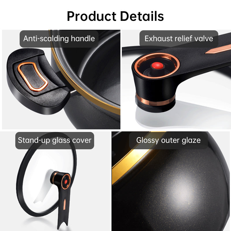 Modern 7L Micro-Pressure Non-Stick Soup Pot - 27cm