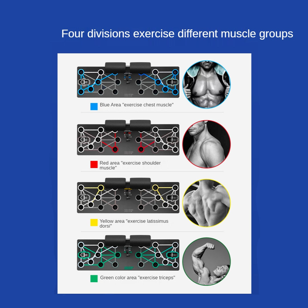 Multifunction Push Up Board with Resistance Bands for Full Body Training