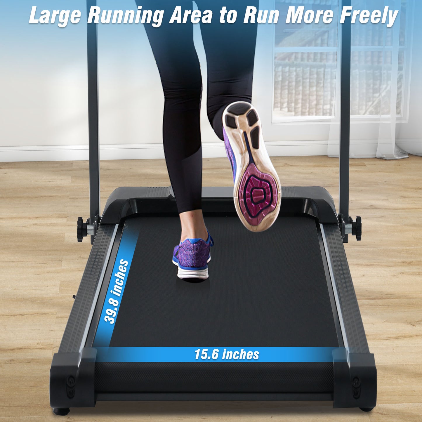 Folding Walking Pad Treadmill with Incline & Bluetooth Speaker – 2.5HP Portable Treadmill for Home and Office