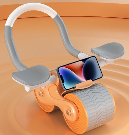 Ab Roller Wheel with Automatic Rebound and Elbow Support Pads