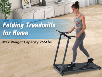 Folding Walking Pad Treadmill with Incline & Bluetooth Speaker – 2.5HP Portable Treadmill for Home and Office